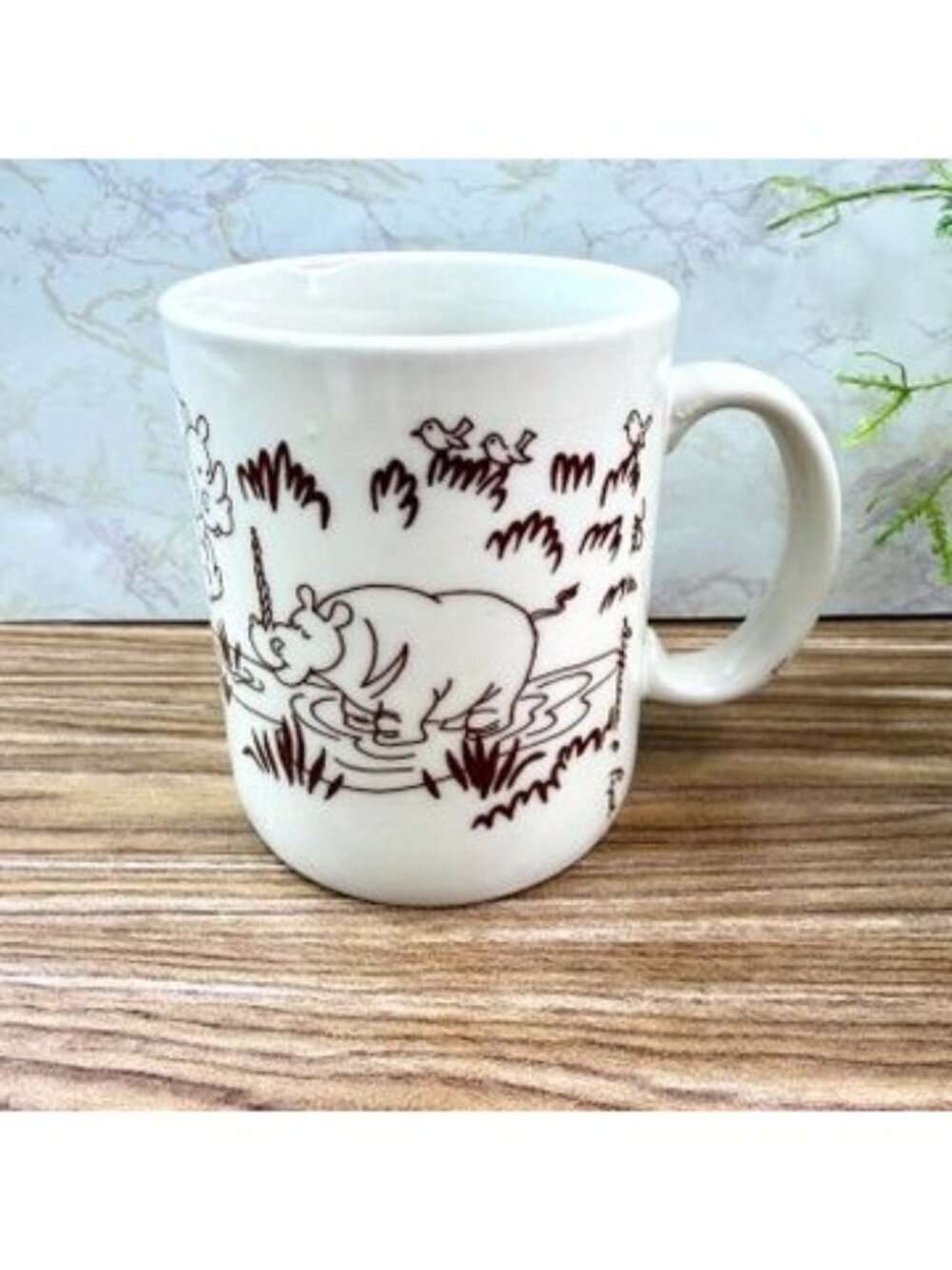 Vintage Papel Viva La Difference Hippo Coffee Mug Whimsical Japan Retro 70s 80s